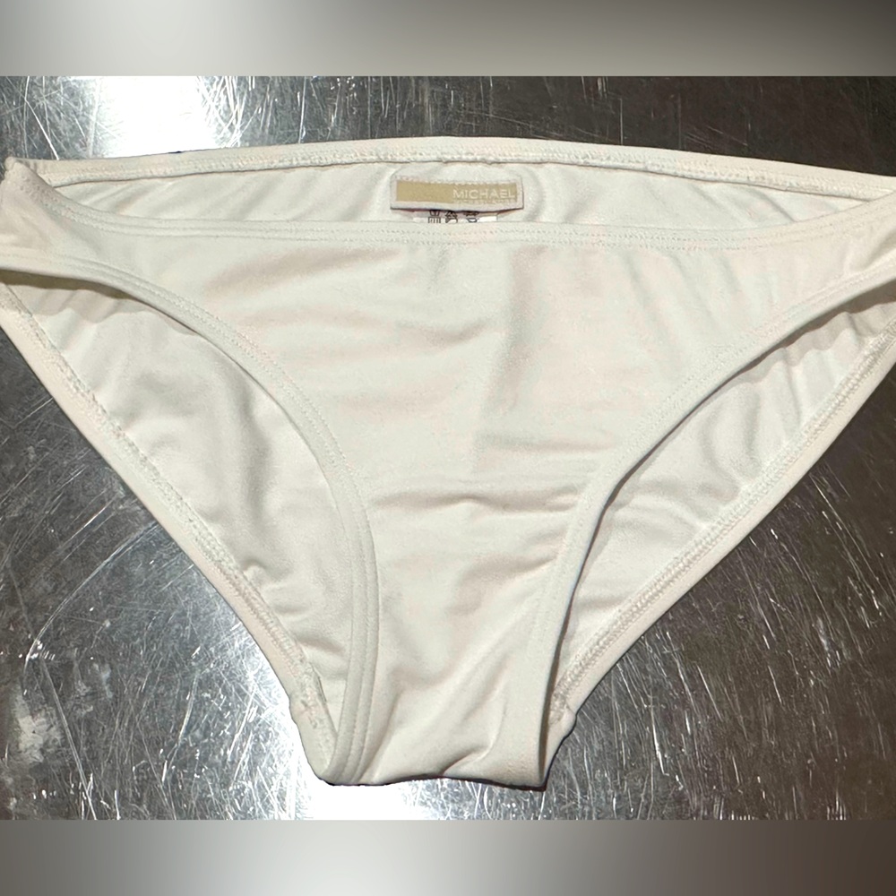 Michael Michael Kors Bikini Bottom Womens Small White Solid Swim NWOT